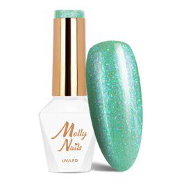 Lakier hybrydowy Molly Nails Green Party Crazy Mint Hema/di-Hema free 8g Nr 83