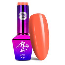 Lakier hybrydowy MollyLac Power Flower Orange velvet Hema/di-Hema free 10g Nr 721