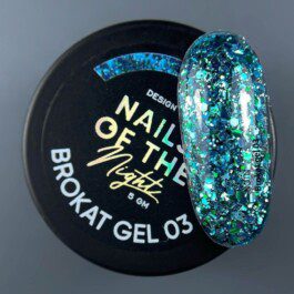 Nails Of The Day Brokat gel 03 –  turkusowe żel do zdobień z brokatem, 5g