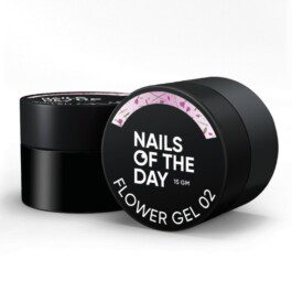 NAILSOFTHEDAY Build gel Flower 02 – różowy żel budujący z kwiatami, 15 ml