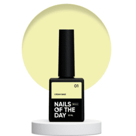 Nails Of The Day Cream base 01 – pastelowo-żółta baza do wrażliwych paznokci, 10 ml