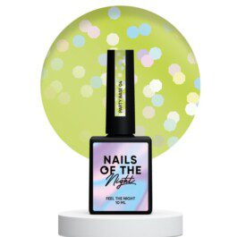 Nails Of The Day Party base 04 – neonowo-cytrynowa baza z holograficznymi sześciokątami, 10 ml