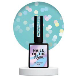 Nails Of The Day, Party base 05 – neonowo-niebieska baza z holograficznymi sześciokątami, 10 ml