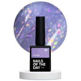 Nails Of The Day Potal base 20 – jasno-liliowa baza z holograficznymi płatkami, 10 ml