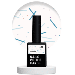 Nails Of The Day Potal base 26 – waniliowa-mleczna baza z neonowym brokatem, 10 ml