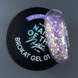 Nails Of The Day Brokat gel 01 – fioletowy  żel do zdobień z brokatem, 5g