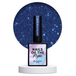 NAILSOFTHENIGHT Blue Lagoon – niebieski lakier hybrydowy z odblaskową drobinką, 10 ml