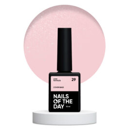 NAILSOFTHEDAY Cover base NEW 29 – półprzezroczysta delikatno-różowa baza ze srebrną drobinką, 10 ml