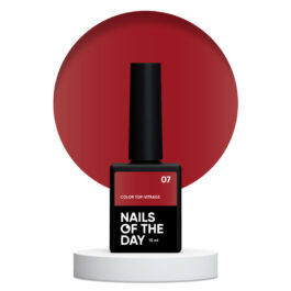 NAILSOFTHEDAY Color top Vitrage 07 – witrażowy czerwony top hybrydowy bez lepkiej warstwy, 10 ml