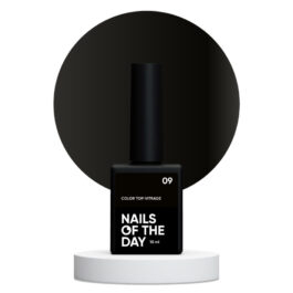 NAILSOFTHEDAY Color top Vitrage 09 – witrażowy czarny top hybrydowy bez lepkiej warstwy, 10 ml