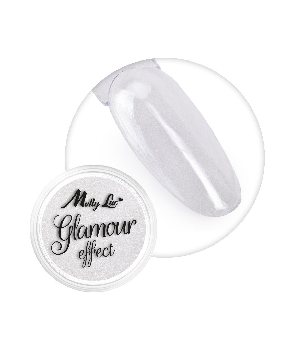Pyłek do paznokci MollyNails Glamour Effect Nr 1 z pacynką 1 g