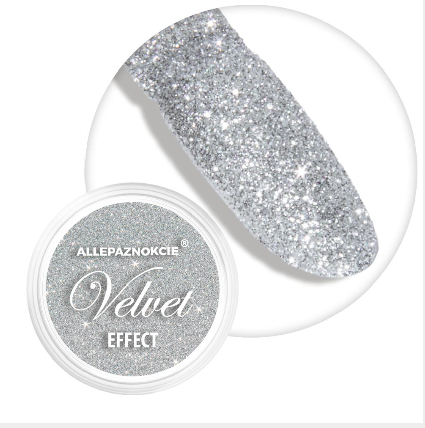 Pyłek do paznokci Velvet Effect Nr 01 biały zamsz aksamit sweterek