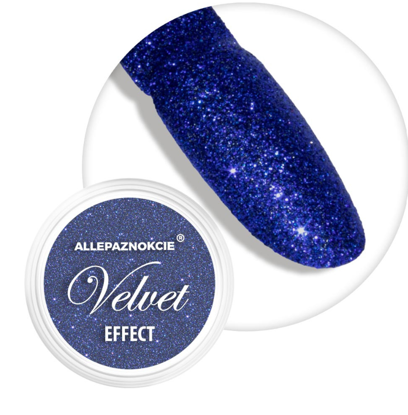 Pyłek do paznokci Velvet Effect Nr 15 granatowy zamsz aksamit sweterek